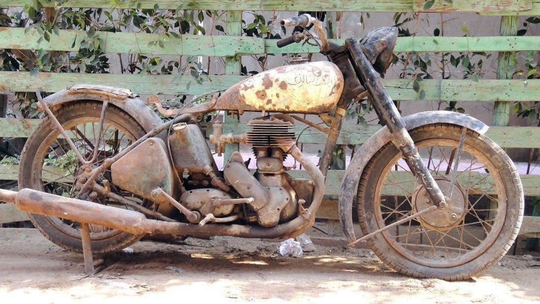 Old rusty motorcycle for sale hotsell